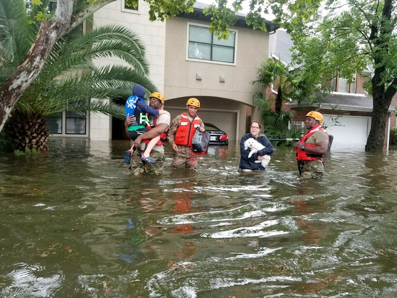 Texas National Guard soldiers arrive in Houston, Texas to aid citizens in heavily flooded areas from the storms of Hurricane Harvey. (Photos by Lt. Zachary West , 100th MPAD)