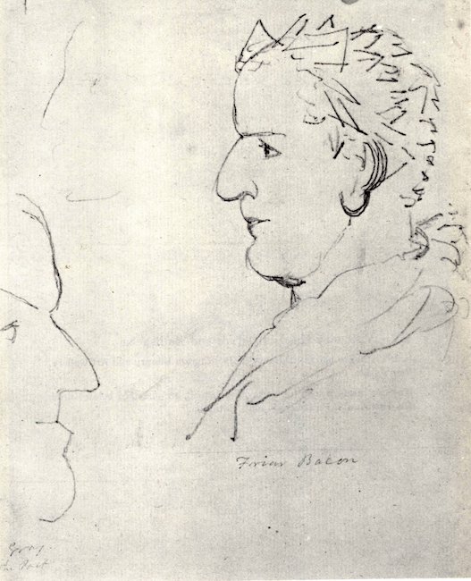 William Blake -- Visionary Heads of Friar Roger Bacon and Poet Gray