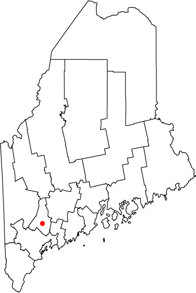 Map of Maine highlighting Lewiston
